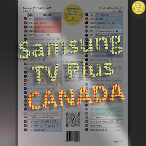 Samsung Tv Plus Channel Guide Printable