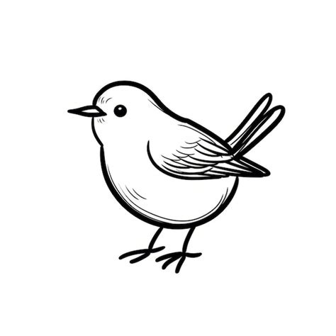 Premium AI Image | Minimalist Cartoon Bird Drawing Cute And Simple ...