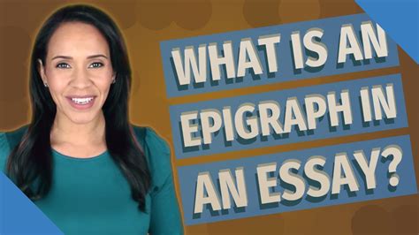 What is an epigraph in an essay? - YouTube