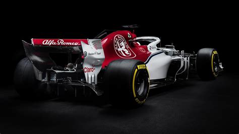 This is the Alfa Romeo-branded 2018 Sauber F1 car