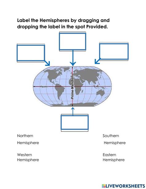 The Hemispheres worksheet | Live Worksheets