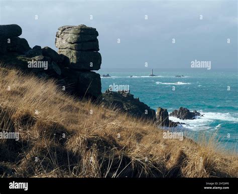 Longships lighthouse from Land's End, Cornwall Stock Photo - Alamy