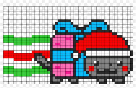 Nyan Cat Perler Bead Pattern 192266 - Christmas Nyan Cat Pixel Art - Free Transparent PNG ...