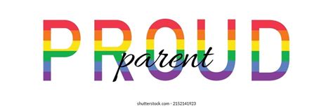 Proud Parent Lettering Colorful Rainbow Flag Stock Vector (Royalty Free ...