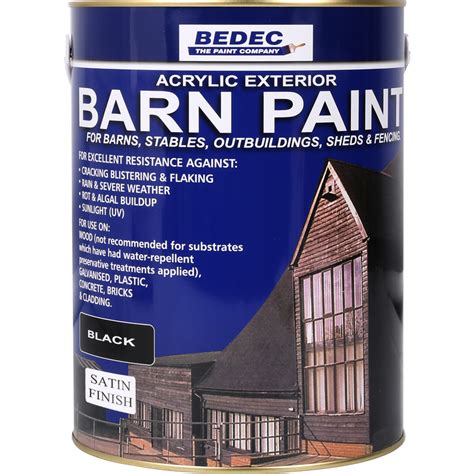 Bedec Barn Paint Satin Black 5L | Toolstation