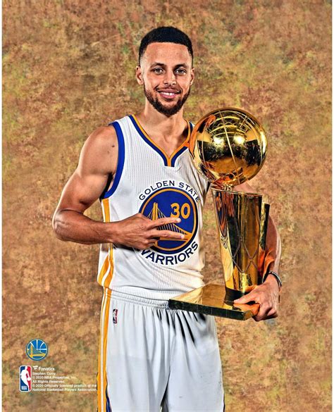 Stephen Curry Golden State Warriors Unsigned 2017 NBA Finals Larry O'Brien Trophy Photograph ...