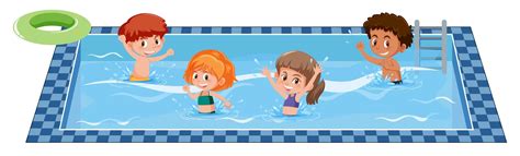 kids swimming - Clip Art Library