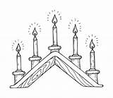 Premium Vector  Coloring Book Christmas Candlestick Arch With Five sketch template