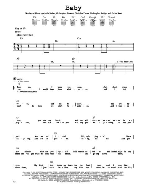 Rock-a-Bye Baby Easy Guitar Sheet Music And Tab With Chords And Lyrics ...