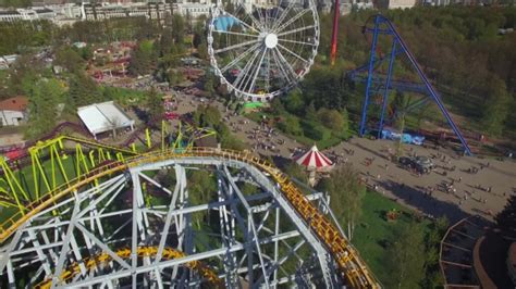 Aerial View Of Amusement Park, Stock Footage | VideoHive