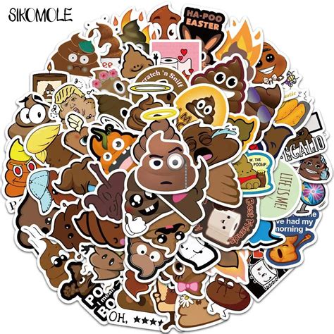 10-30-60PCS-Cartoon-Poop-Spoof-Personality-Decoration-Graffiti-Stickers-Kawaii-DIY-Skateboard ...