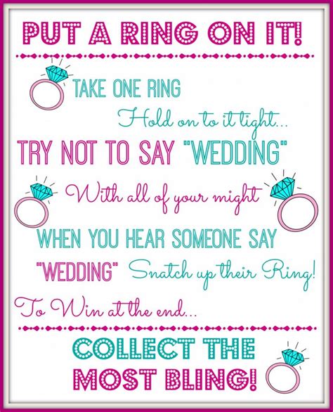 Put A Ring On It Bridal Shower Game Bachelorette Party Game #2563162 - Weddbook