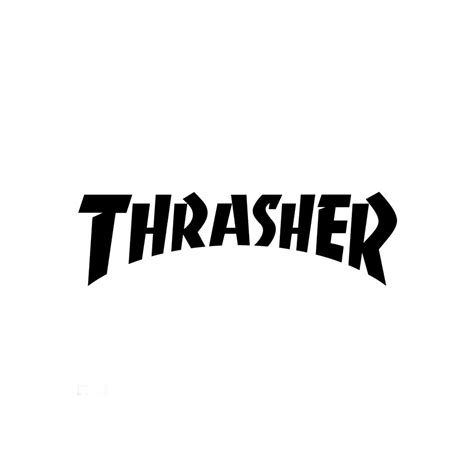 Thrasher Logo Die Cut Sticker 2.125" x 5.75" Black - CalStreets Skateshop