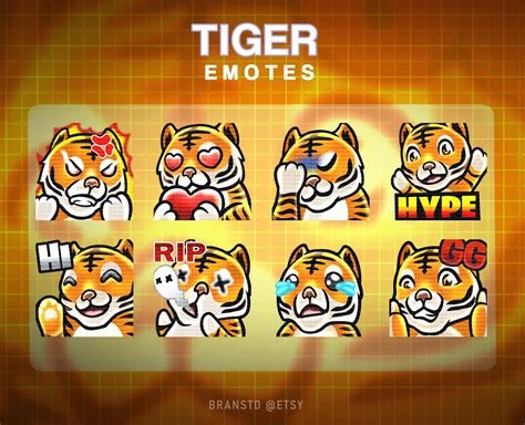 8 X Tiger Twitch Emotes Tiger Twitch Emotes - Etsy | Twitch, Tiger love ...