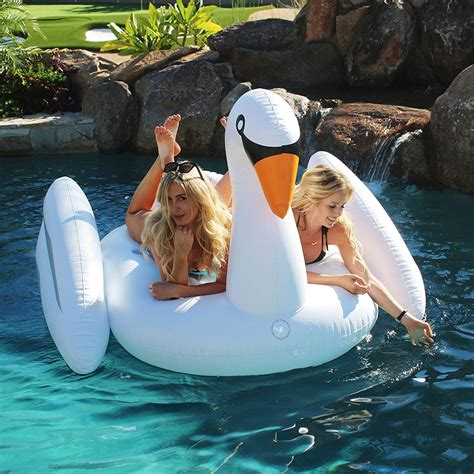 GoFloats Giant Large Inflatable Voyage Swan Pool Lake Water Float Raft ...