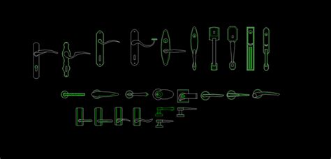 Door Handle,Door Lock,Door Decoration Cad Door Block 110 Decors & 3D Models | DWG Free Download ...