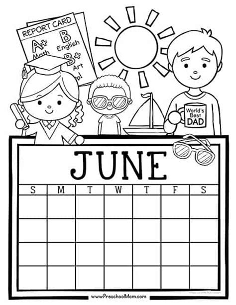 Preschool Monthly Calendar Printables - Preschool Mom