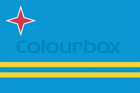 original and simple Aruba flag isolated vector in official colors and Proportion Correctly ...