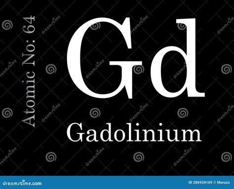 Gadolinium Chemical Element Symbol and Atomic Number Stock Illustration ...