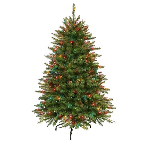 Puleo International 4.5 ft.Pre-Lit Fraser Fir Artificial Christmas Tree ...