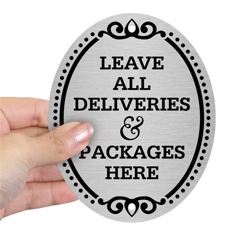 Leave All Deliveries Here DiamondPlate Door Sign, SKU: DP-0129