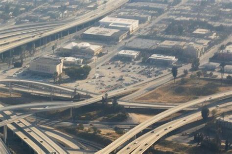 Premium AI Image | aerial view of a massive highway intersection in los ...