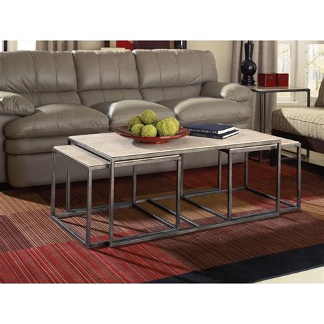 Hammary Modern Basics Rectangular Cocktail Table with Bronze with Nesting Tables | Belfort ...