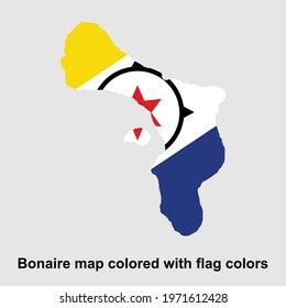 Bonaire Map Colored Flag Colors Isolated Stock Vector (Royalty Free ...