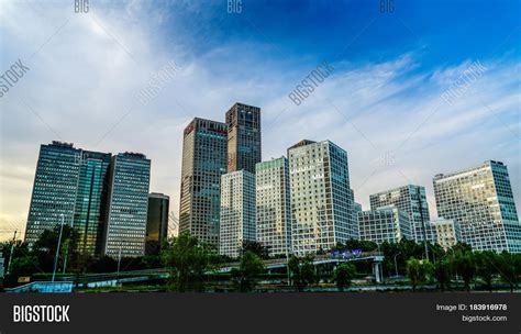 Beijing Guomao CBD Skyline Sunset Image & Photo | Bigstock