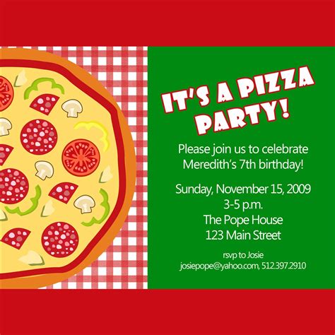 Pizza Party Invitation Printable Invitation Design Custom | Etsy