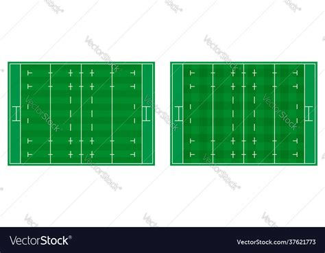 Rugby field markings lines with different types Vector Image