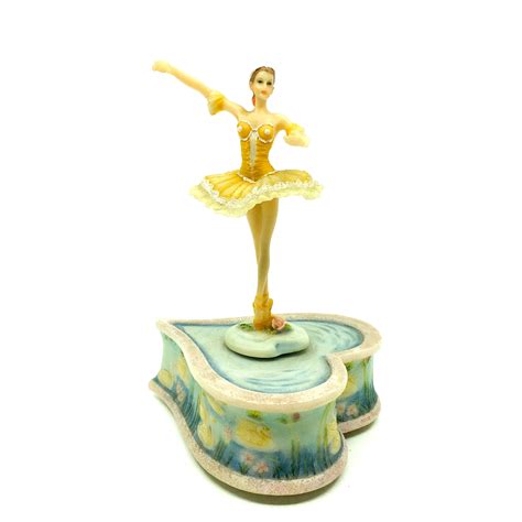 Vintage Ballerina Music Box Yellow Ballerina Figurine - Etsy