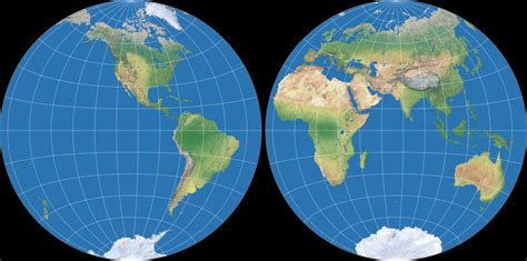 Azimuthal Equidistant Projection (Hemispheres): Compare Map Projections