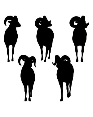 Jumping Ram Silhouette Clip Art