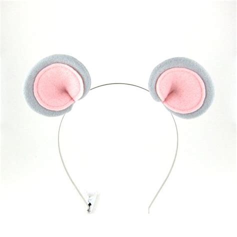 Grey Mouse Ears Hair Clips Costume Ear Clips by Snowbella on Etsy ...