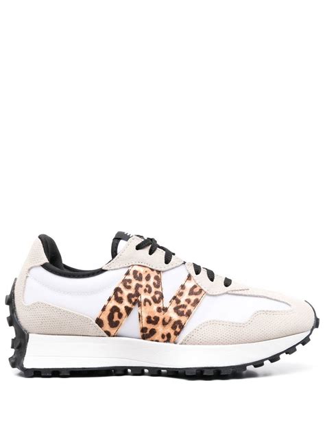 New Balance 327 Leopard Print Sneakers In Weiss | ModeSens