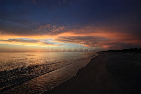 Sunset Over the Gulf of Mexico Off Captiva Island. Stock Image - Image ...