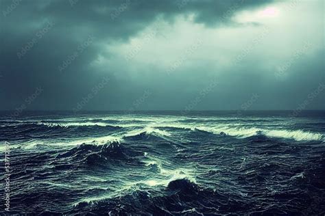 Storm sea Stock Illustration | Adobe Stock