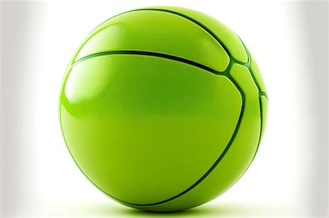 Premium Photo | Bright green basketball ball rotating in air isolated on white background