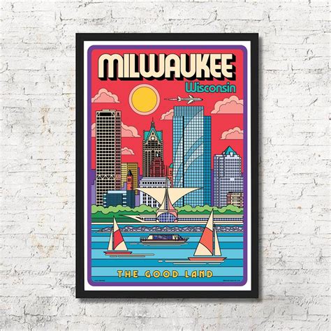 Celebrate your love for Milwaukee with this colorful Pop Art print! The bold design is digitally ...