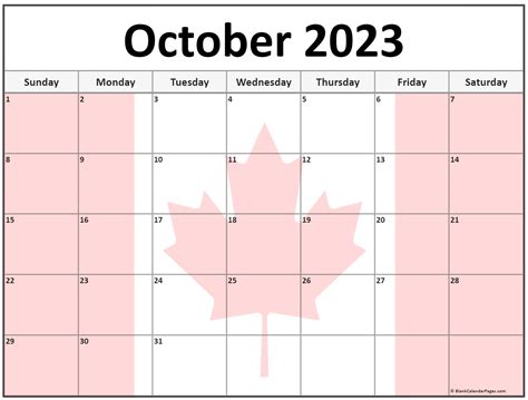 Collection of October 2023 photo calendars with image filters.