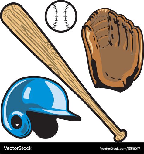 Baseball equipment Royalty Free Vector Image - VectorStock