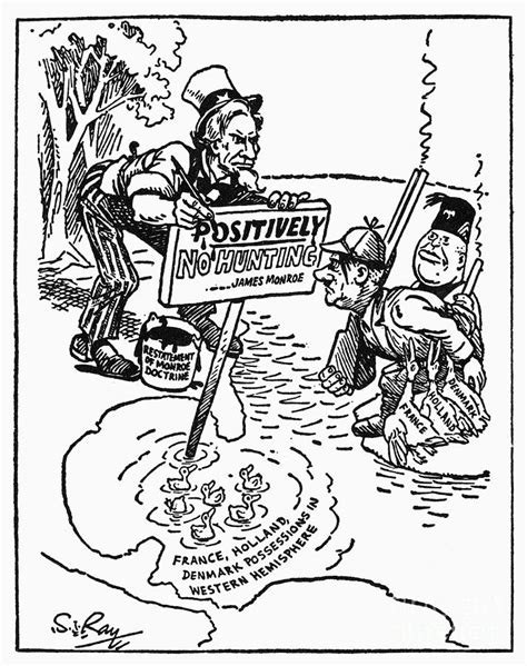 Monroe Doctrine Cartoon Photograph by Granger