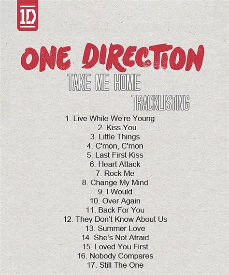 Take Me Home Confirmed Tracklist :) - One Direction Photo (32362301) - Fanpop