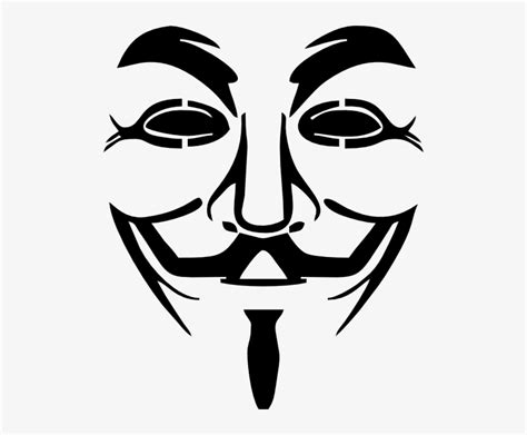 Anonymous Mask Drawing - Guy Fawkes Mask Clipart Transparent PNG ...