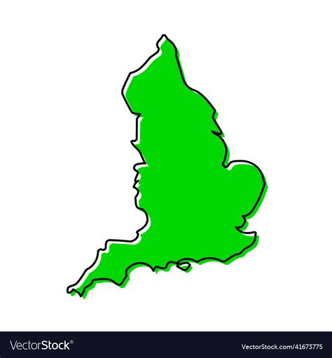 Simple outline map of england stylized line design