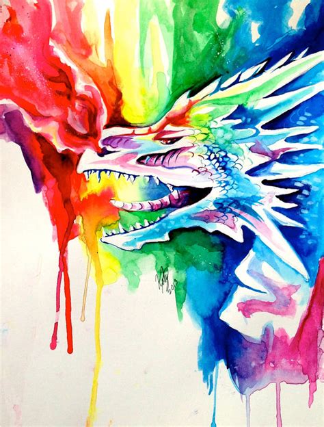 Rainbow Dragon Commission by Lucky978 on DeviantArt