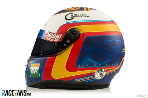 Carlos Sainz 2019 Race Helmet - Left Side - Branded · RaceFans