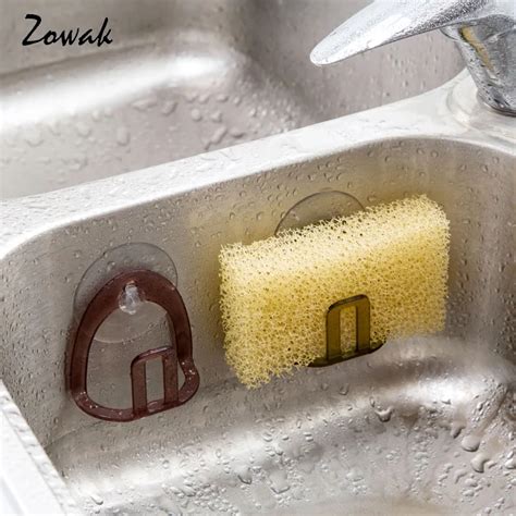 Kitchen Sink Suction Holder Sponges Scrubbers Soap Storage Rack Suction Cup Sponge Holder ...