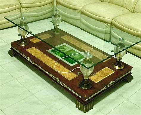 Greatly reduced Large coffee table glass with light | Household Furniture | Pranburi, Pak Nam ...